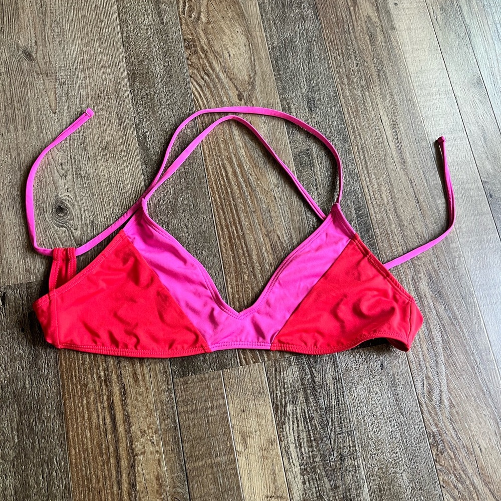 Carve Designs Pink and Hot Pink Triangle Bikini Top - Picture 1 of 2